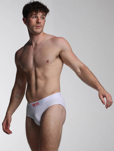 Color Pop Briefs - White & Orange