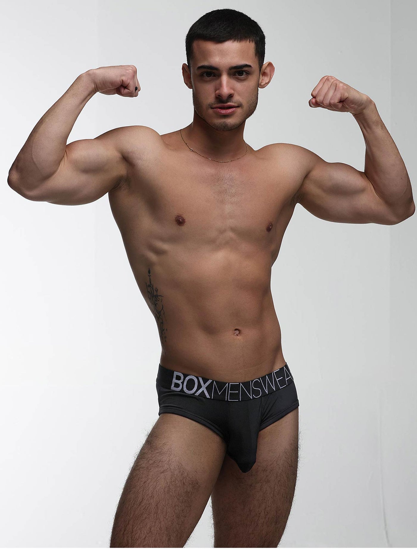 Mens Hipster Trunks: Defined Crotch - Black