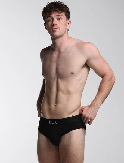 Color Pop Briefs - Black & Green