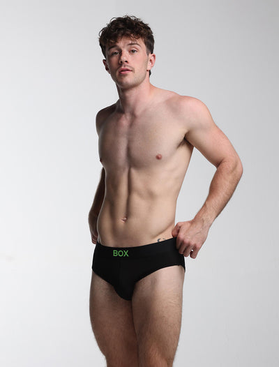 Color Pop Briefs - Black & Green