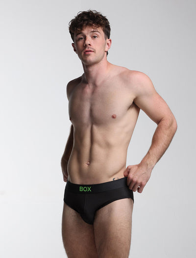 Color Pop Briefs - Black & Green