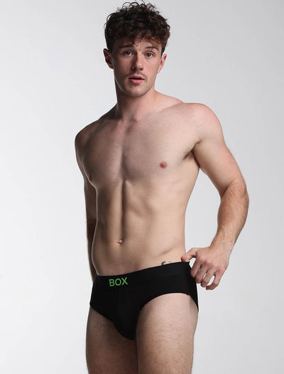 Color Pop Briefs - Black & Green