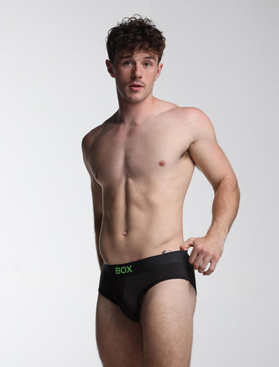 Color Pop Briefs - Black & Green