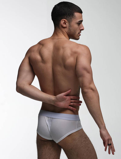 Mens Hipster Trunks: Defined Crotch - White