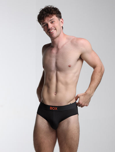 Color Pop Briefs - Black & Orange