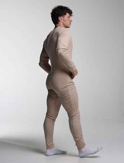 Mens Ribbed Onesie - Comfort Cream