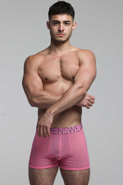 All Over Mesh Boxers - Boyfriend Pink