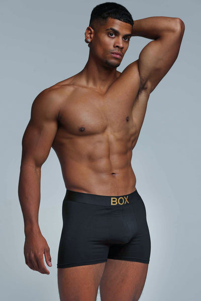 Metallic Modal Boxers - Black & Gold