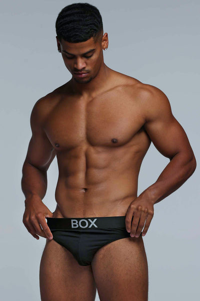 Metallic Modal Briefs - Black & Silver