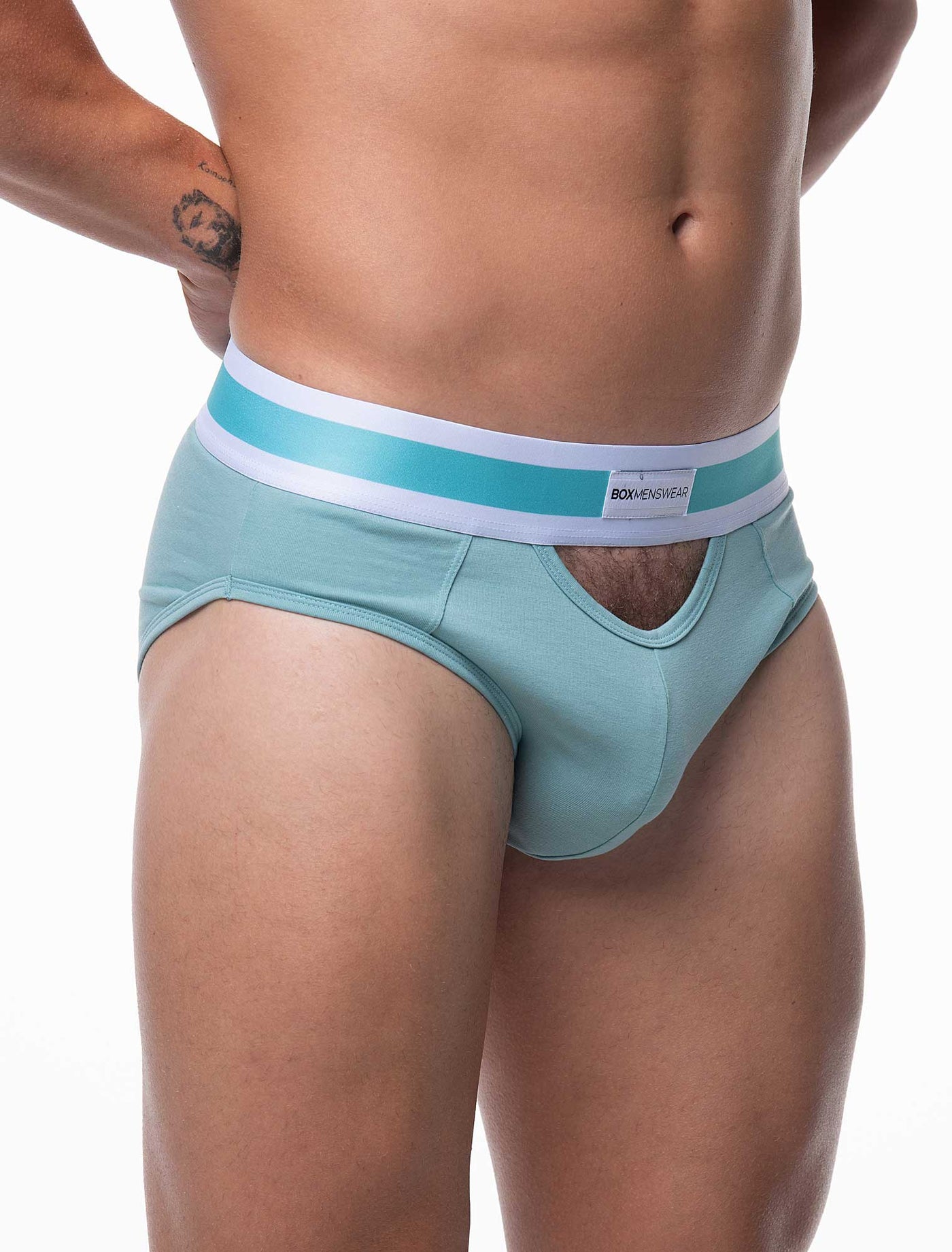 Mens Cut-Out Briefs - Green