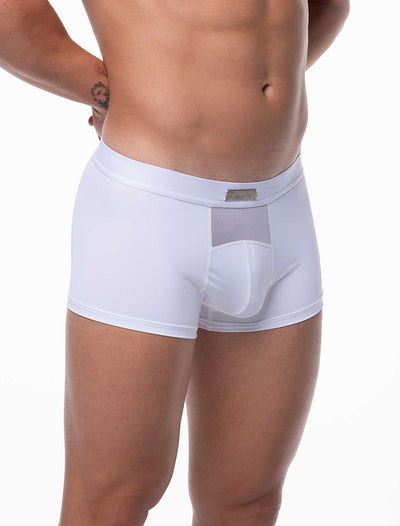 Mens Curved Mesh Boxers - White