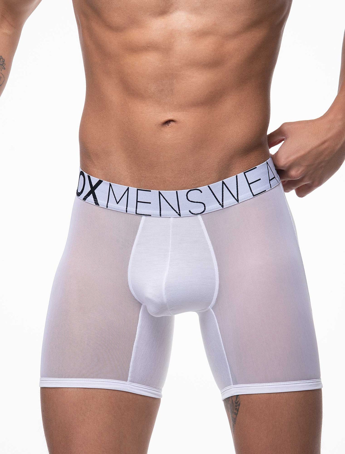 King Fit Mesh Panel - Transparent Crotch: White