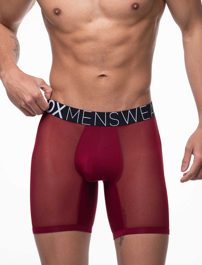 King Fit Mesh Panel - Transparent Crotch: Tibetan Red