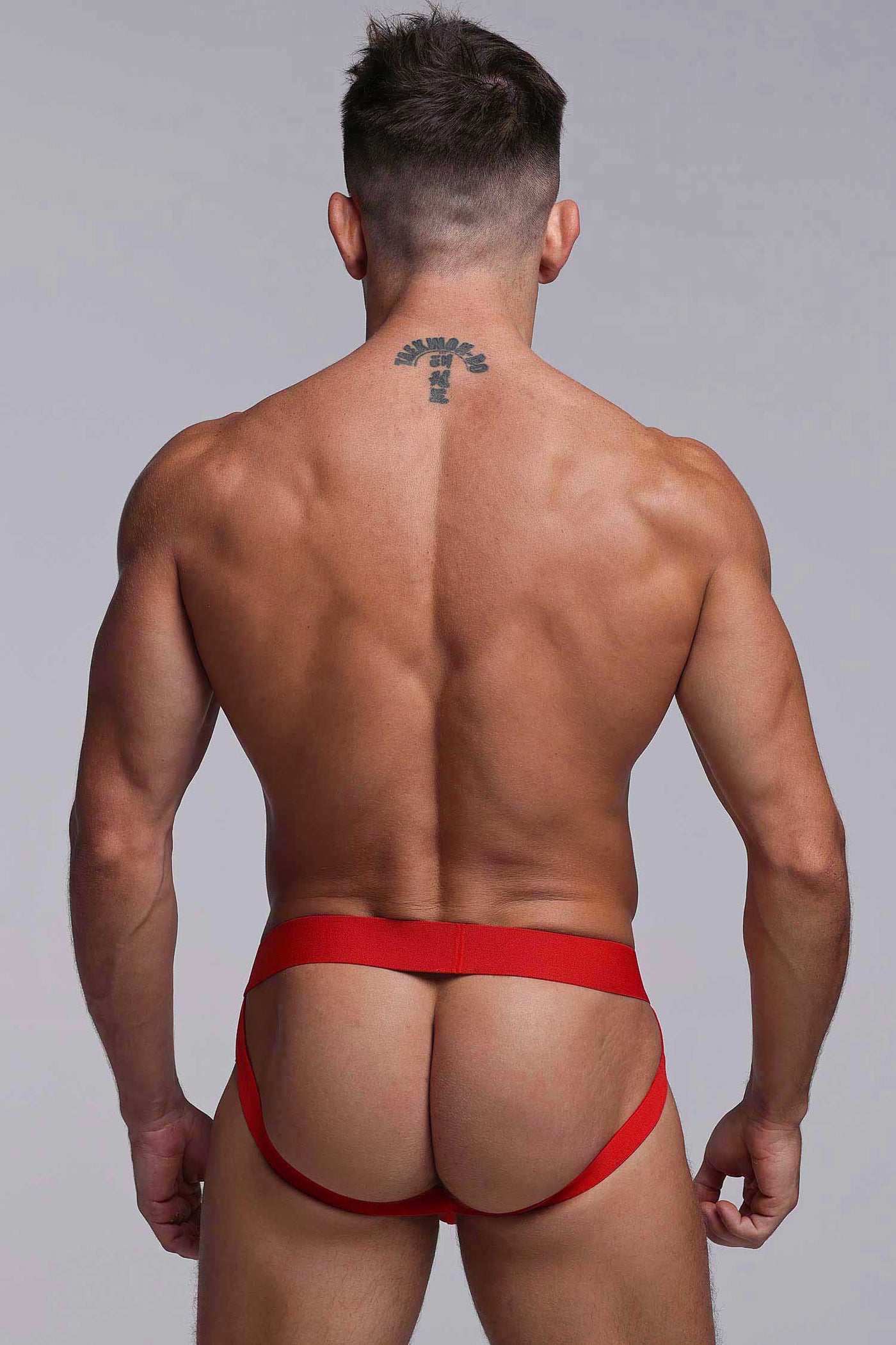 Totally Transparent Varsity Mesh Jockstrap - Direct Red
