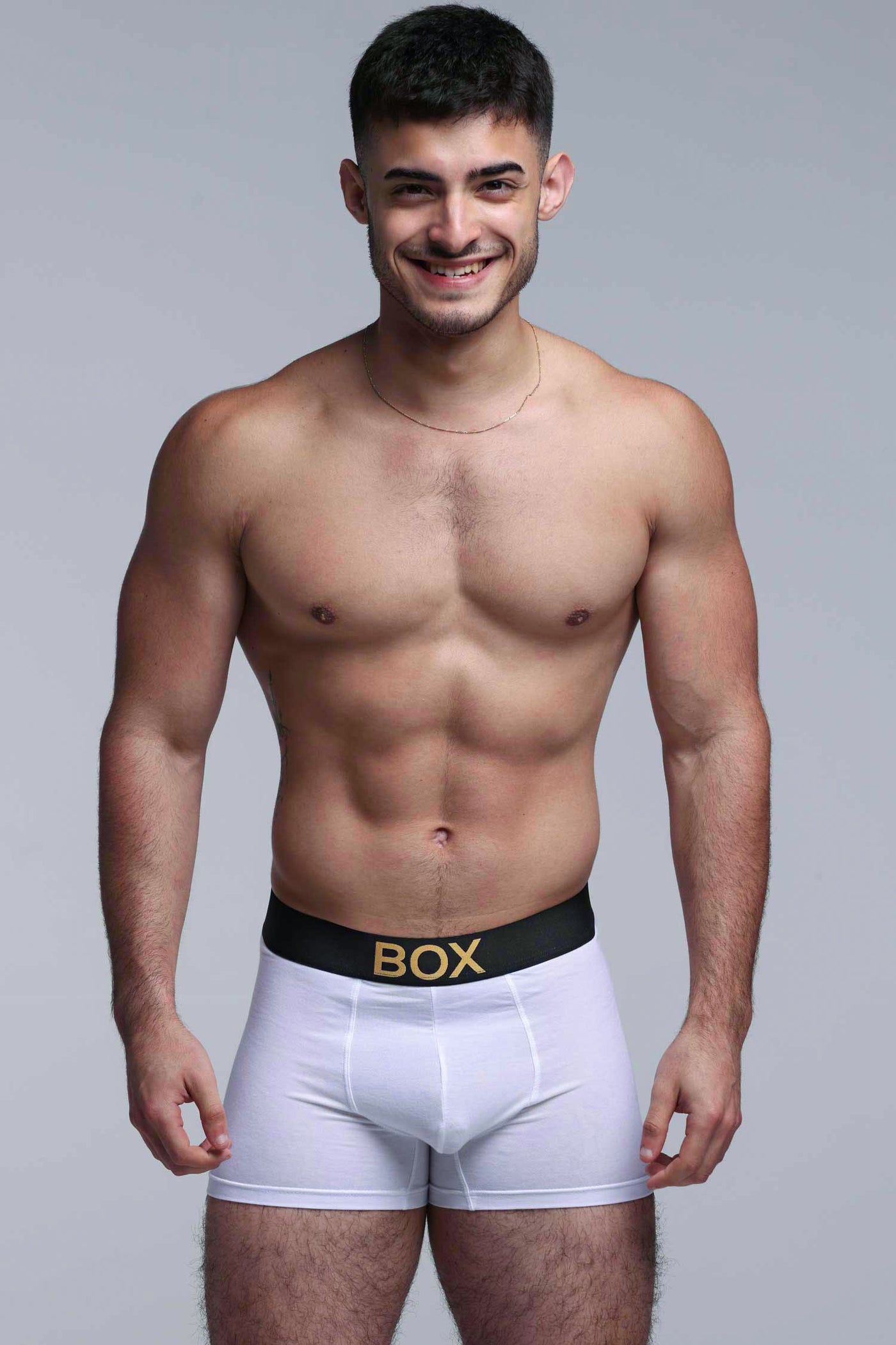 Metallic Modal Boxers - White & Gold