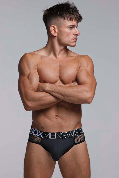 Totally Transparent Varsity Mesh Jockstrap - Direct Black