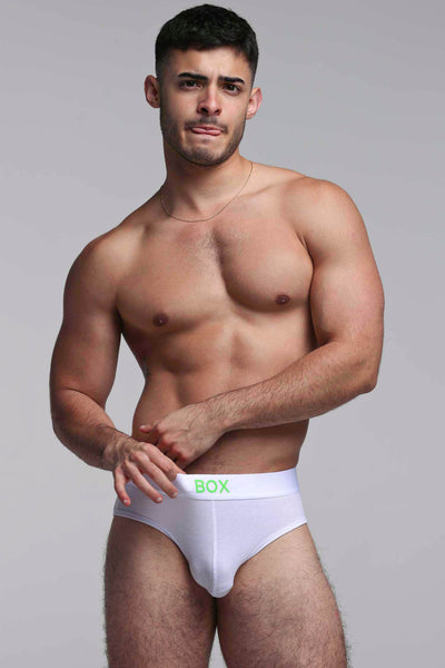 Color Pop Briefs - White & Green