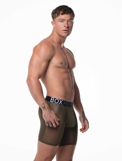 King Fit Mesh Panel - Transparent Crotch: Olive Green