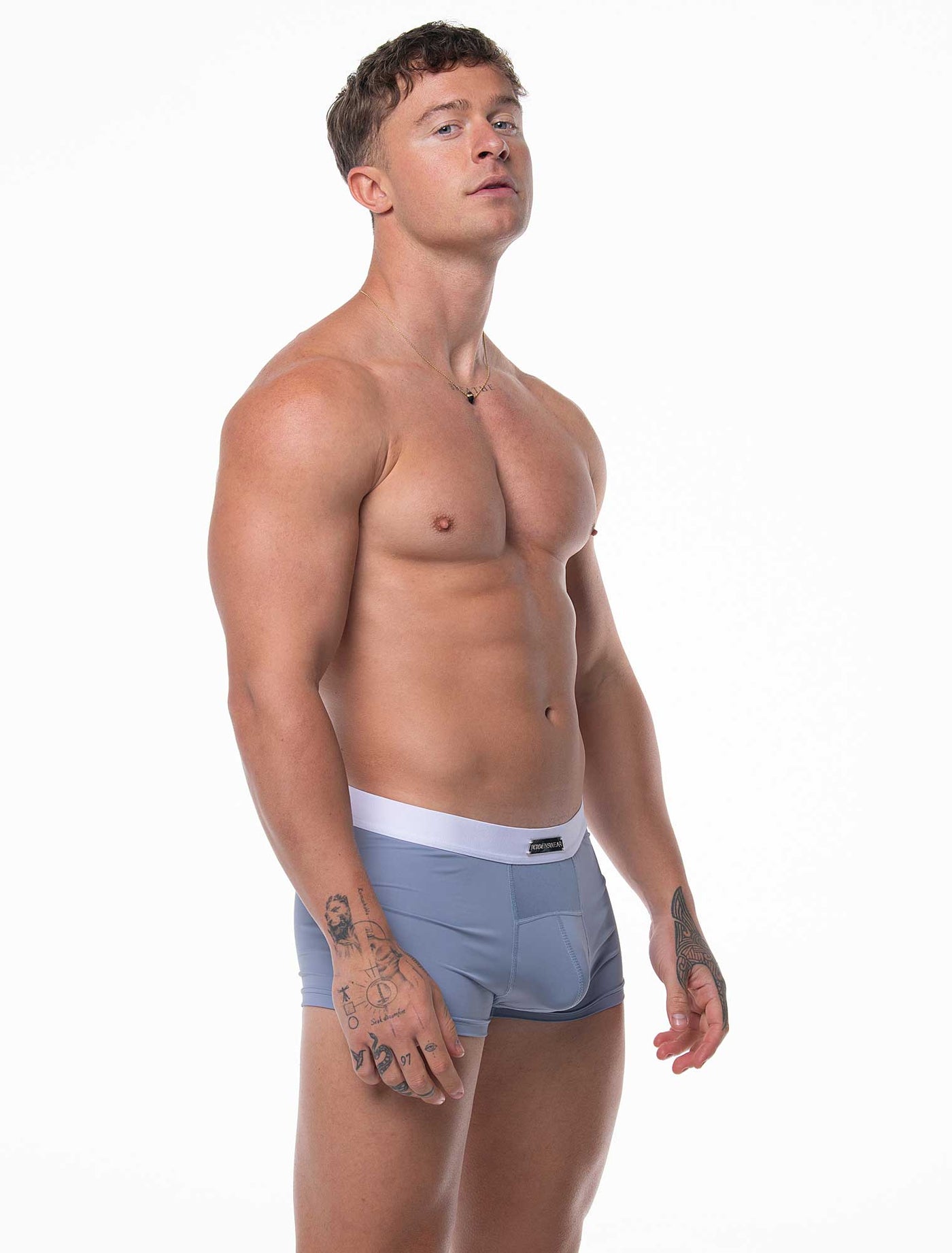 Mens Curved Mesh Boxers - Blue