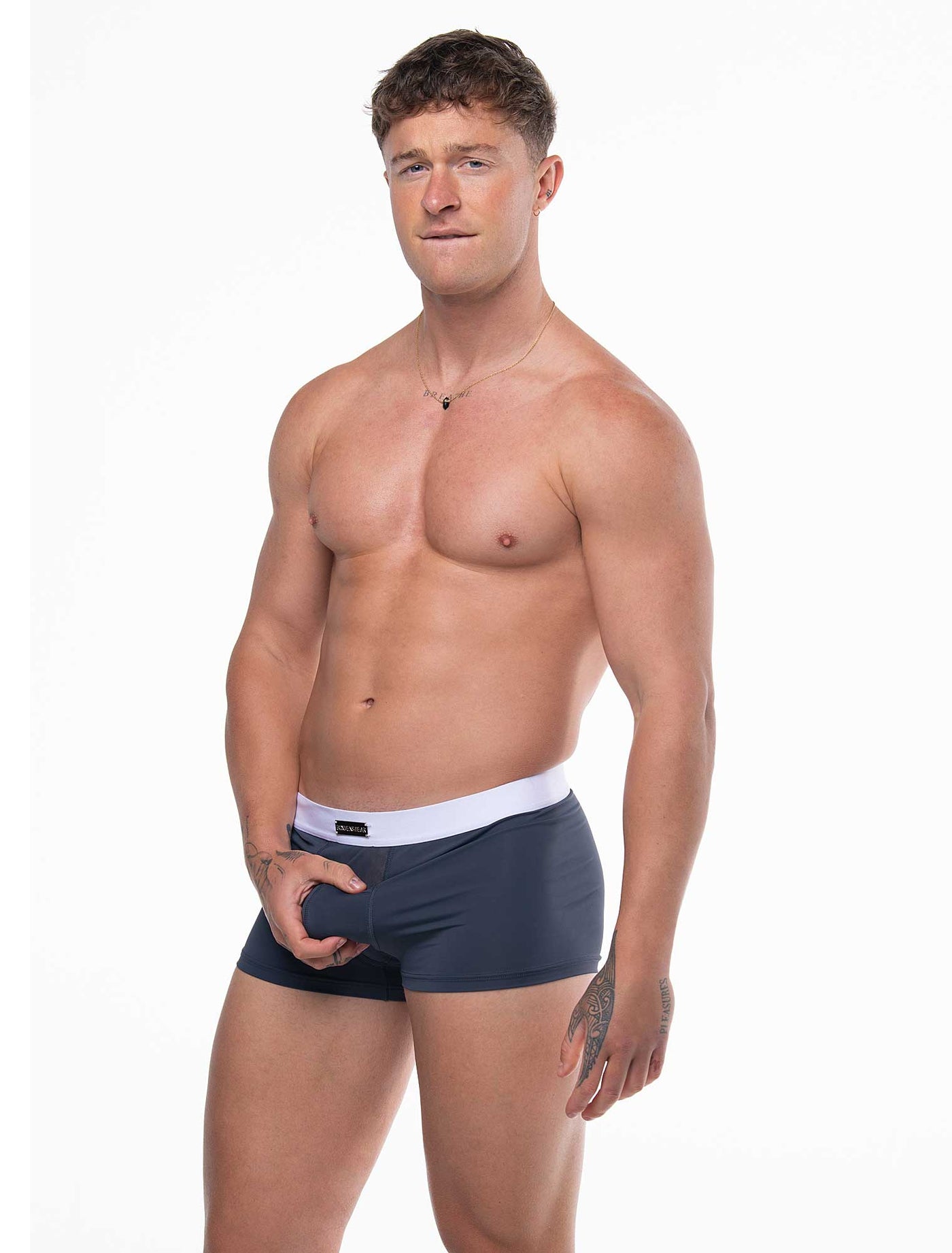 Mens Curved Mesh Boxers - Navy