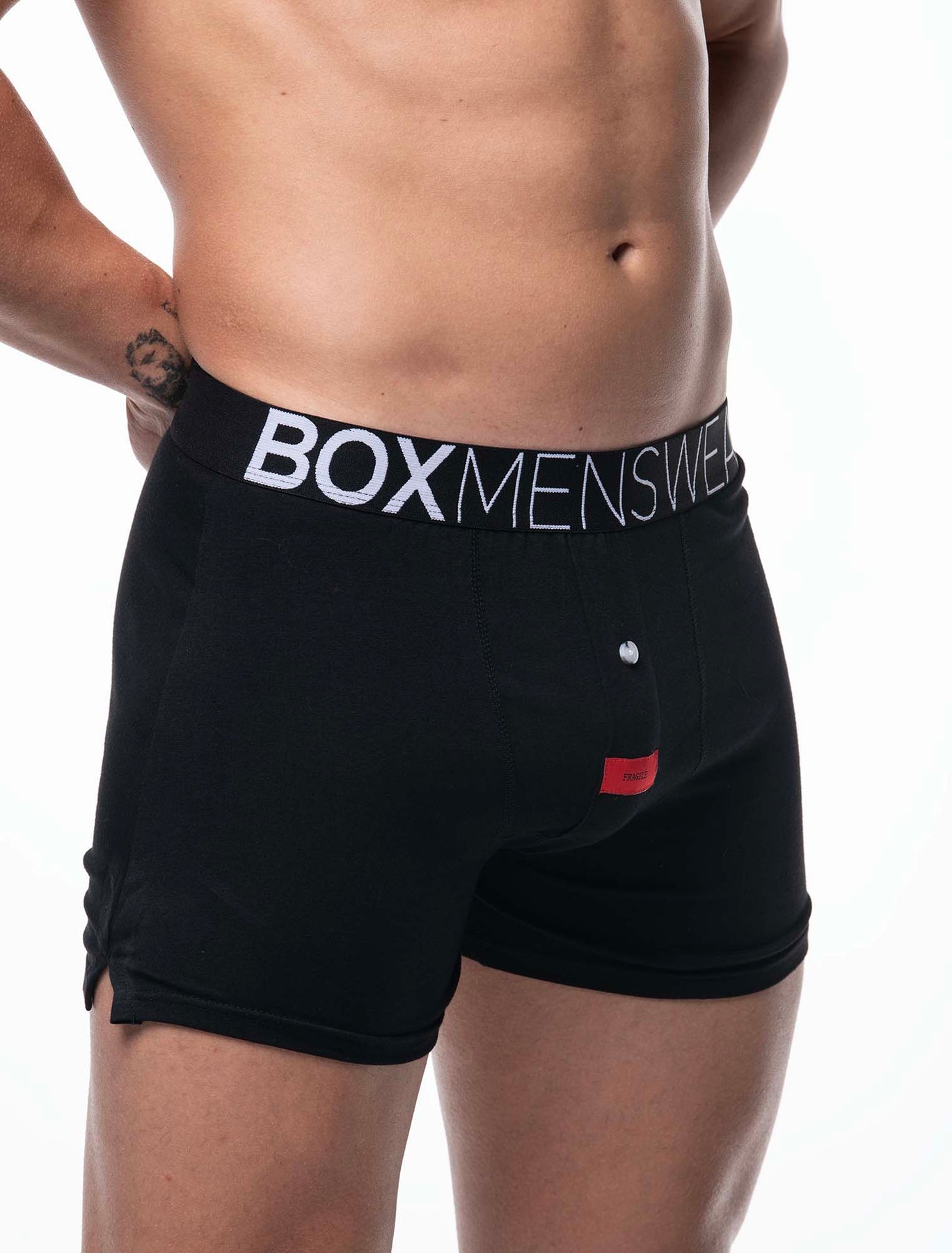 Box Menswhere Button-up Boxers - Black Gala – Box Menswear