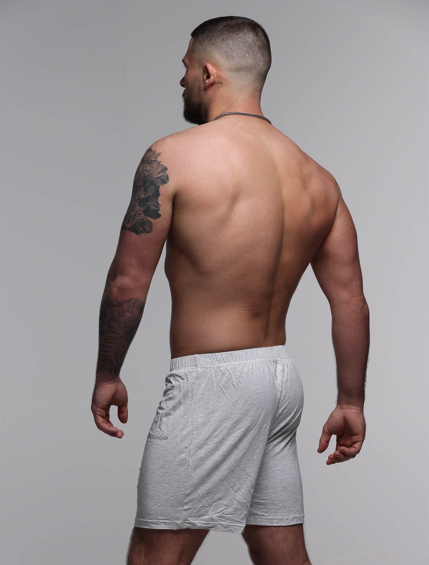 Mens Bed Shorts V2 - Melange Grey - boxmenswear - {{variant_title}}