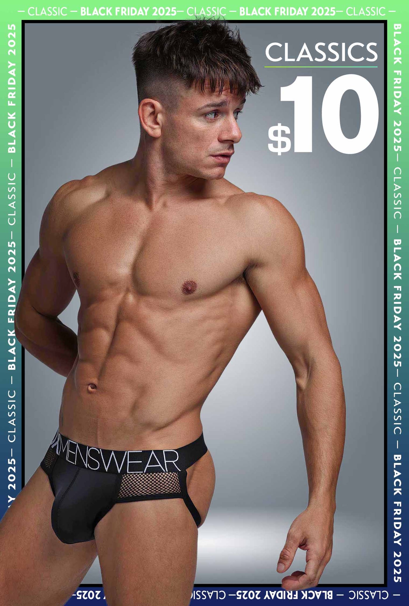 Totally Transparent Varsity Mesh Jockstrap - Direct Black