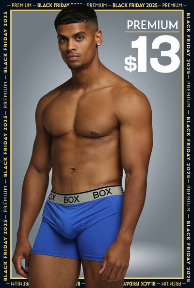 Mens Sports Boxers - Turbo Blue