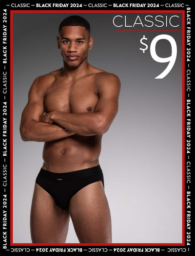 Mens Classic Ribbed Briefs - Black