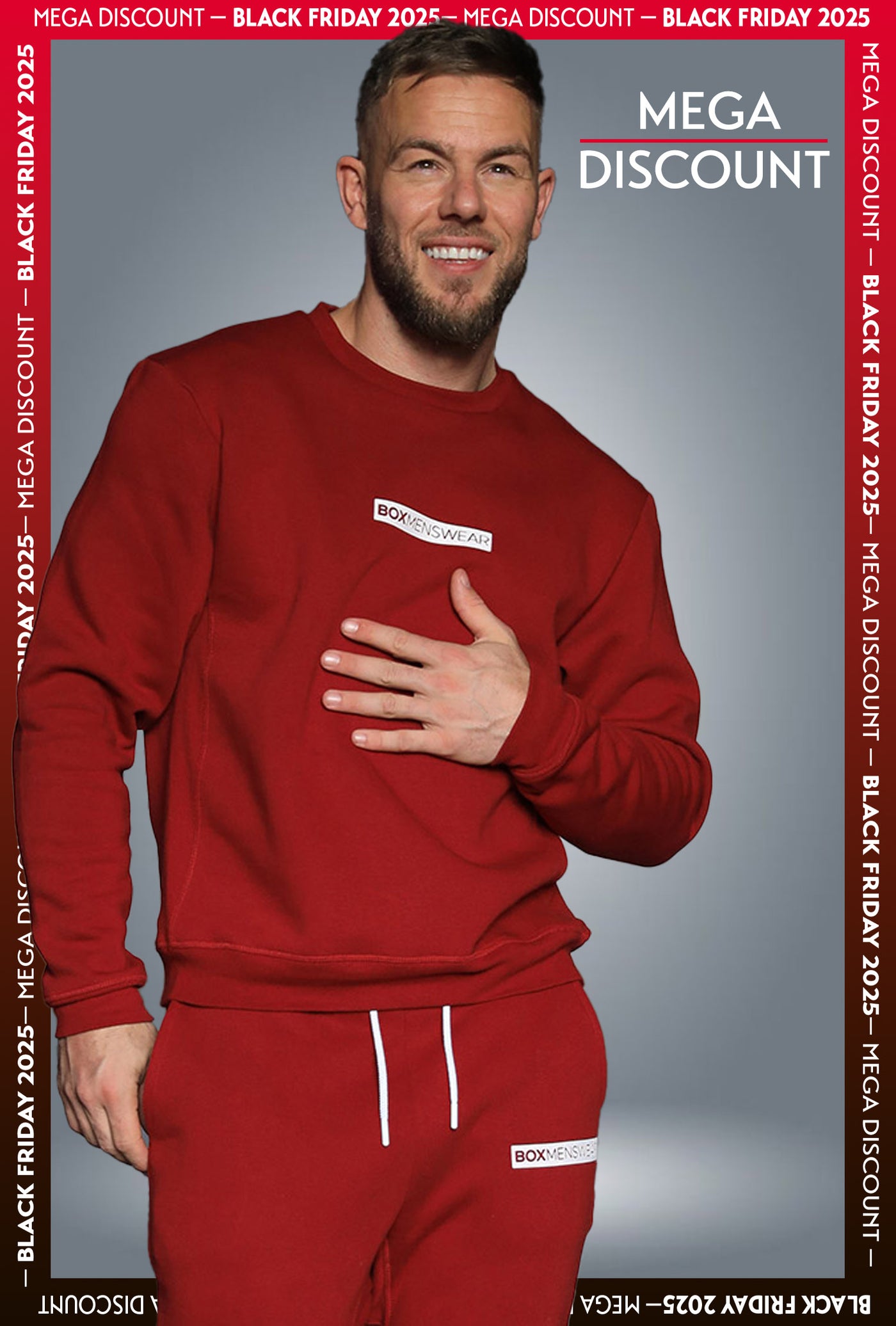 Comfort Fit: Crew Neck - Dark Red