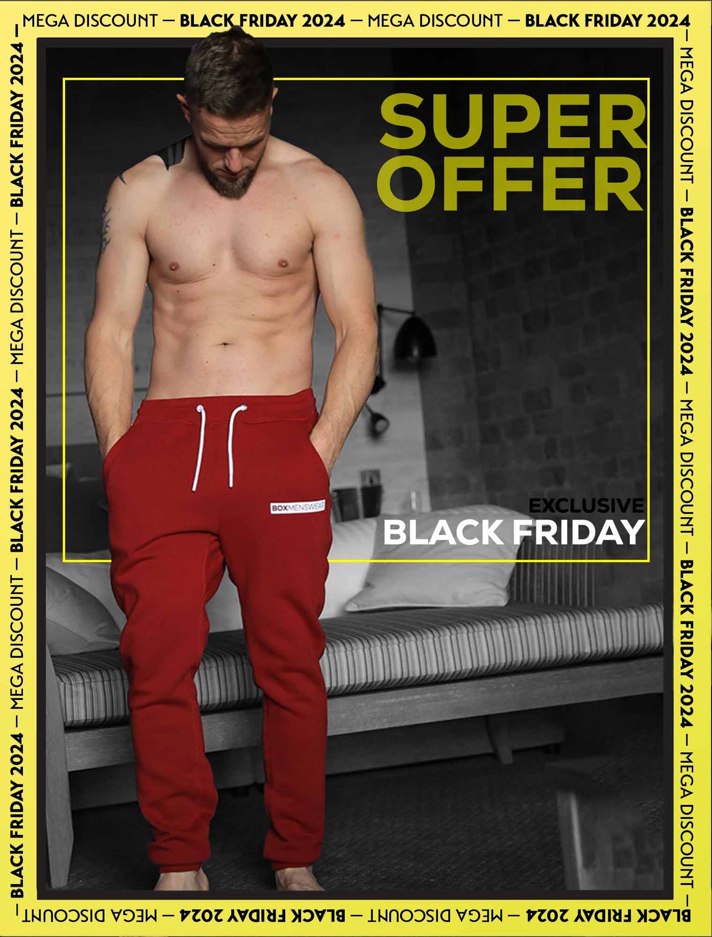 Comfort Fit: Joggers - Dark Red