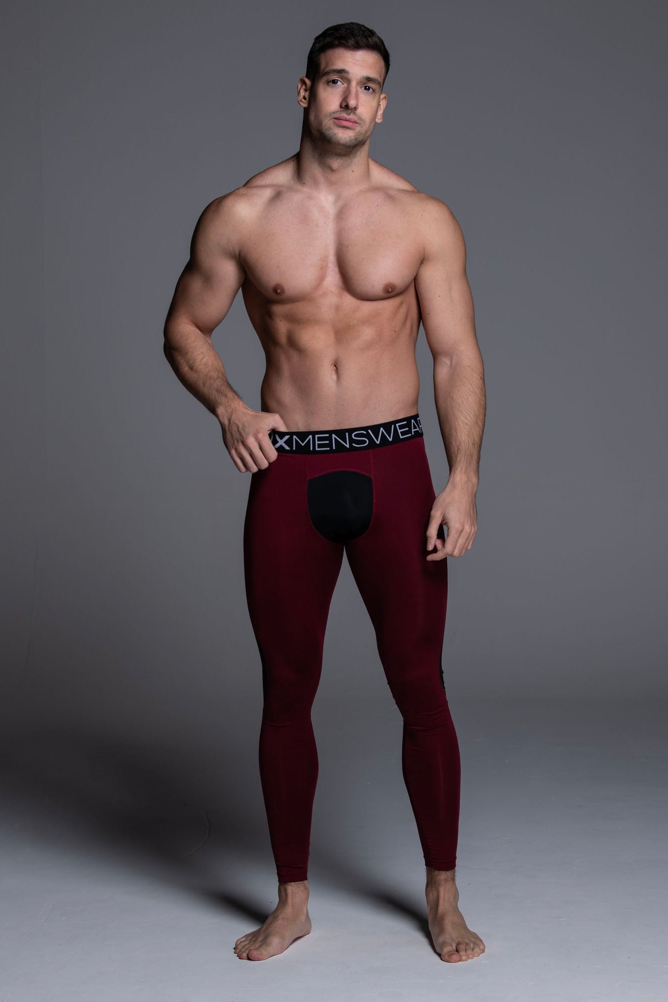 Compression Leggings - Burgundy - boxmenswear - {{variant_title}}