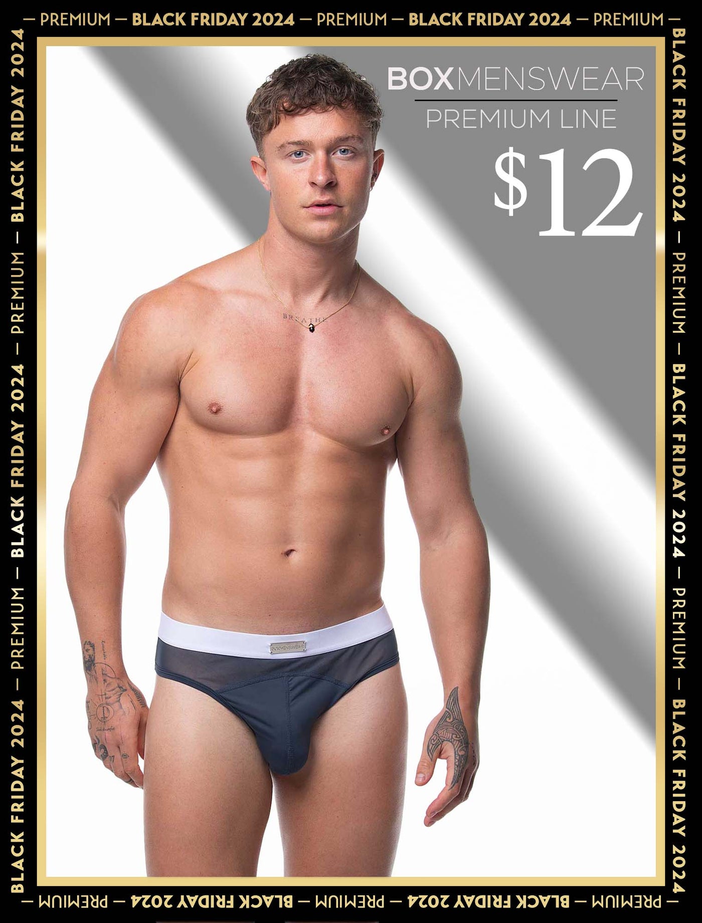 Mens Curved Mesh Briefs - Navy