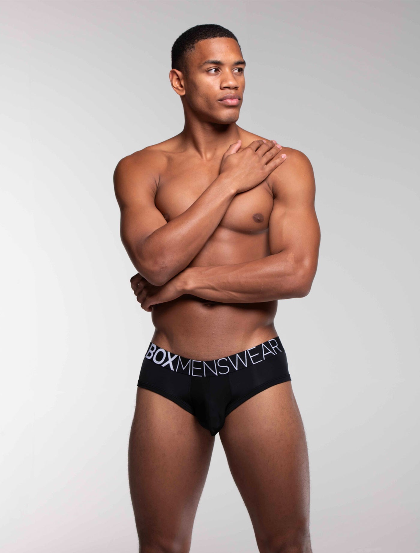 Mens Hipster Trunks: Defined Crotch - Black