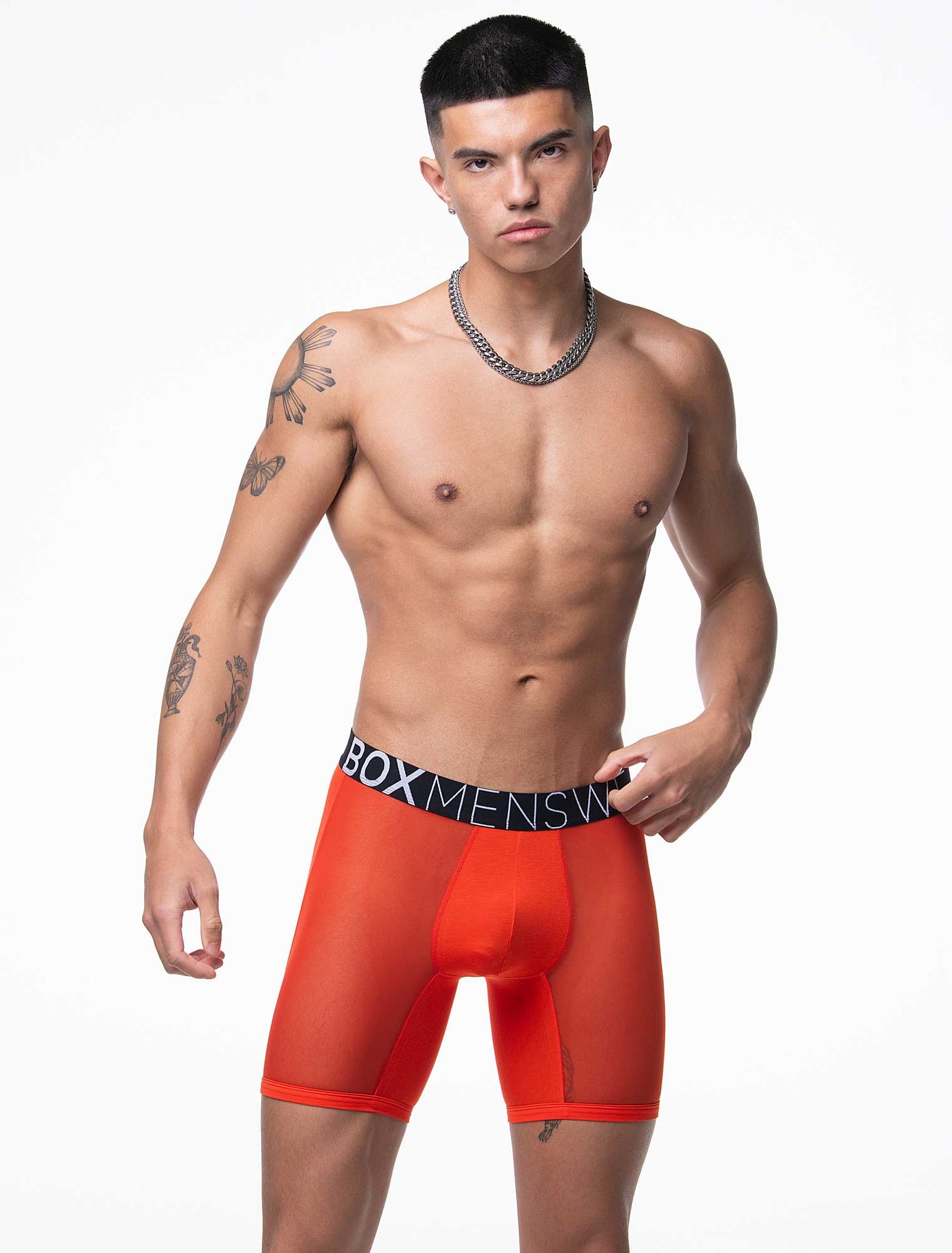 King Fit Mesh Panel - Transparent Crotch: Tangerine Tango