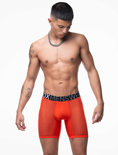 King Fit Mesh Panel - Transparent Crotch: Tangerine Tango