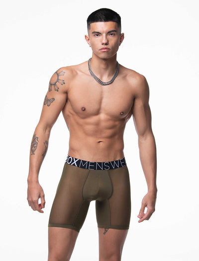 King Fit Mesh Panel - Transparent Crotch: Olive Green