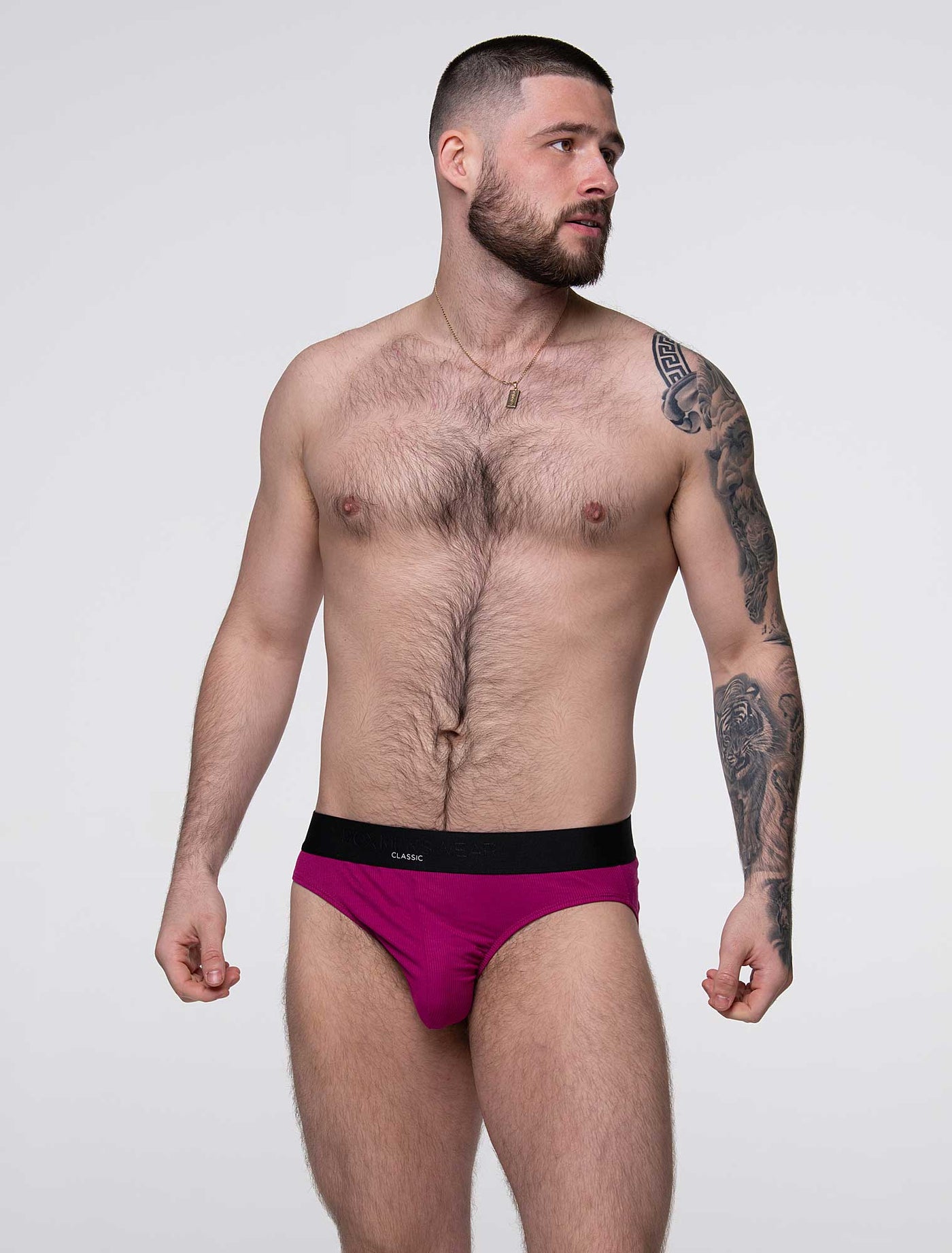 Mens Classic Ribbed Briefs - Cherry