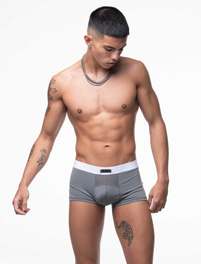 Mens Curved Mesh Boxers - Grey