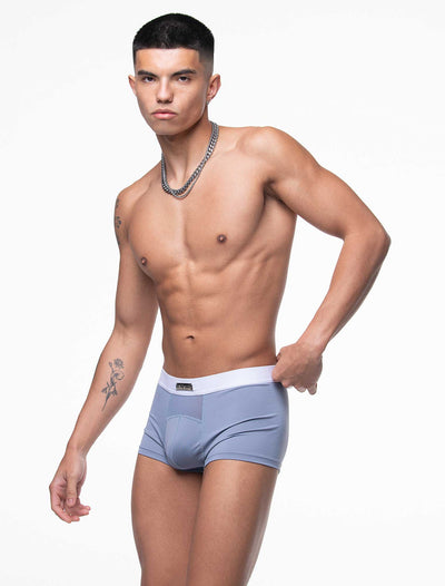 Mens Curved Mesh Boxers - Blue