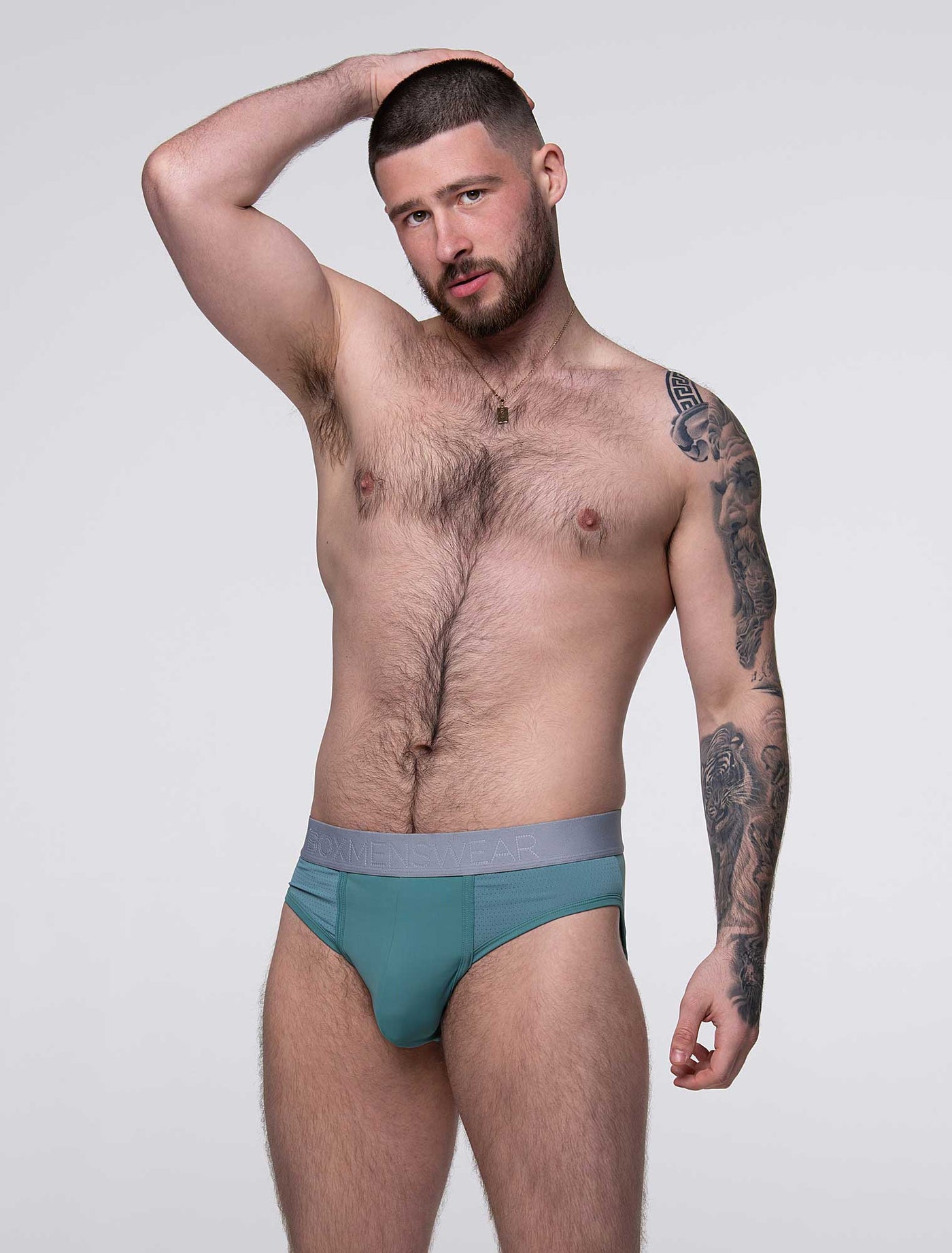 Mesh Panel Briefs - Riviera Teal