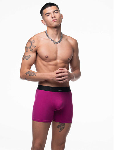 Mens Classic Ribbed Boxers - Cherry