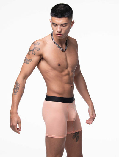 Mens Classic Ribbed Boxers - Peach