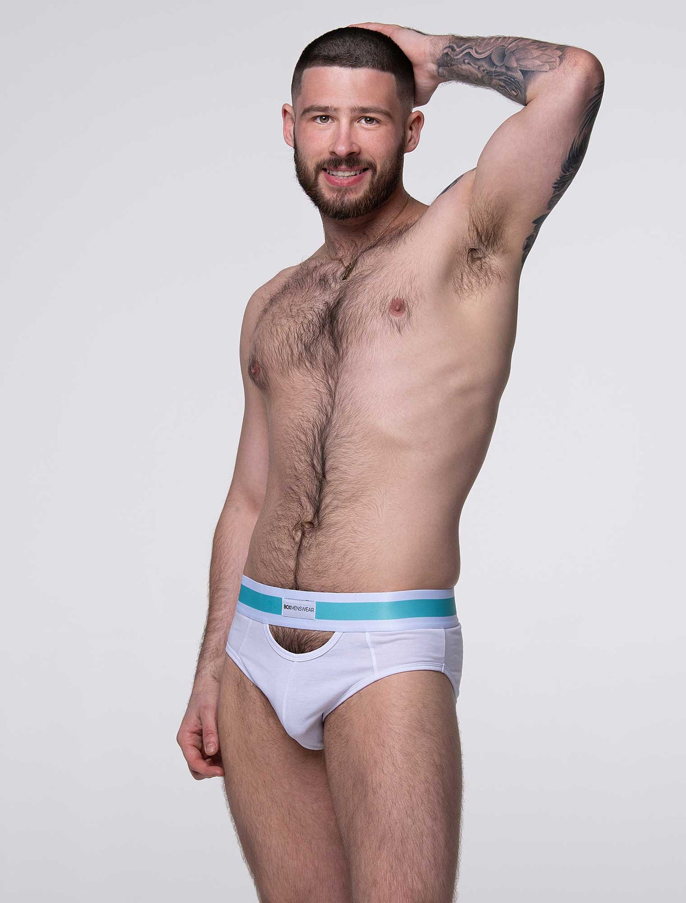 Mens Cut-Out Briefs - White