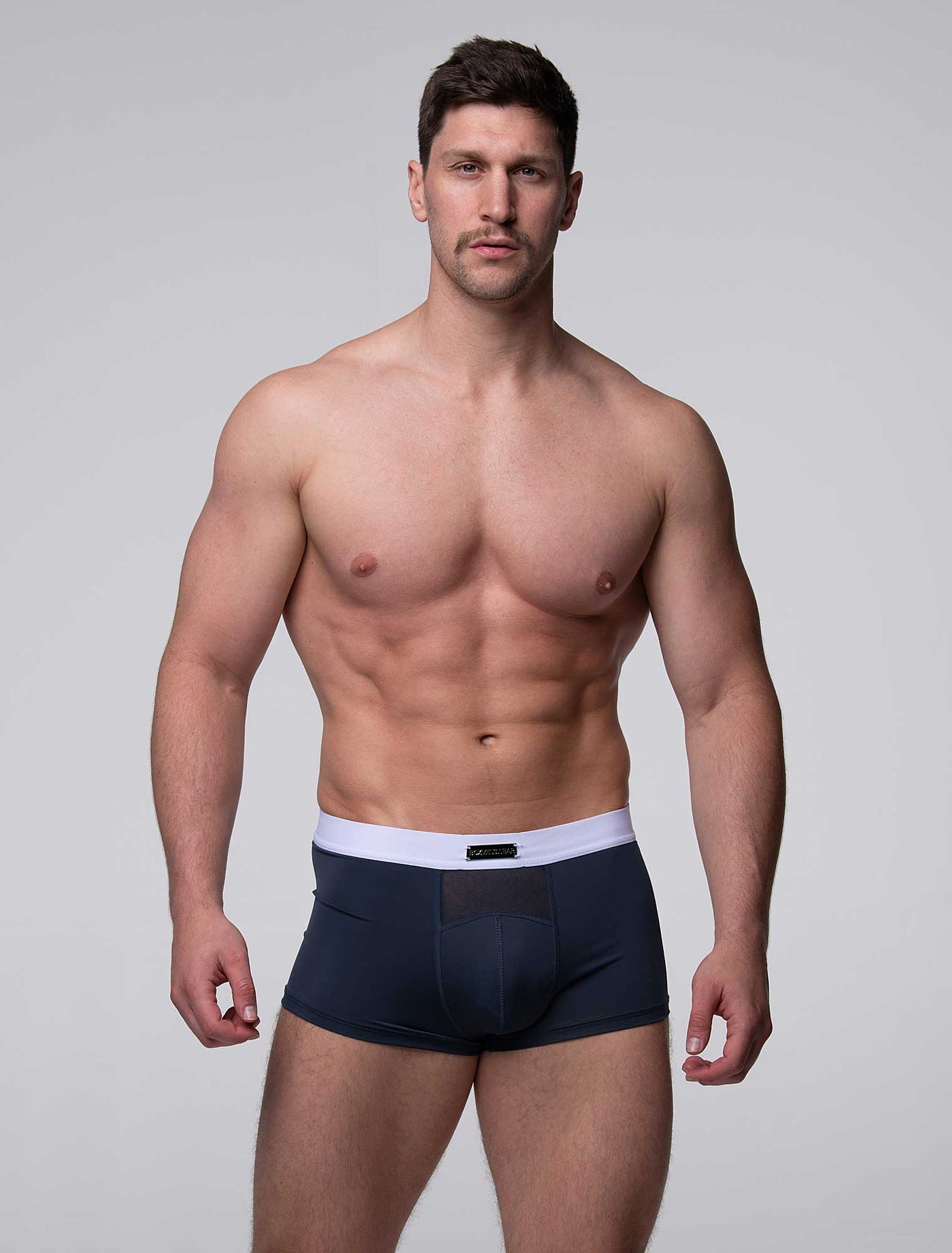 Mens Curved Mesh Boxers - Navy