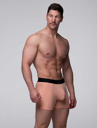 Mens Classic Ribbed Boxers - Peach