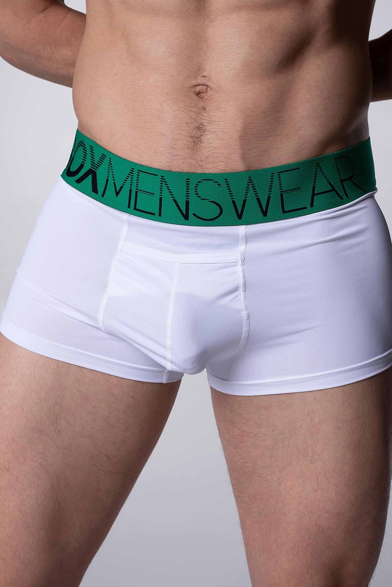 Mens Arched Keyhole Boxers - Enigma Green – boxmenswear
