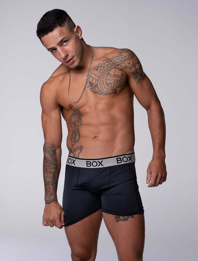 Mens Sports Boxers - Black Intensity