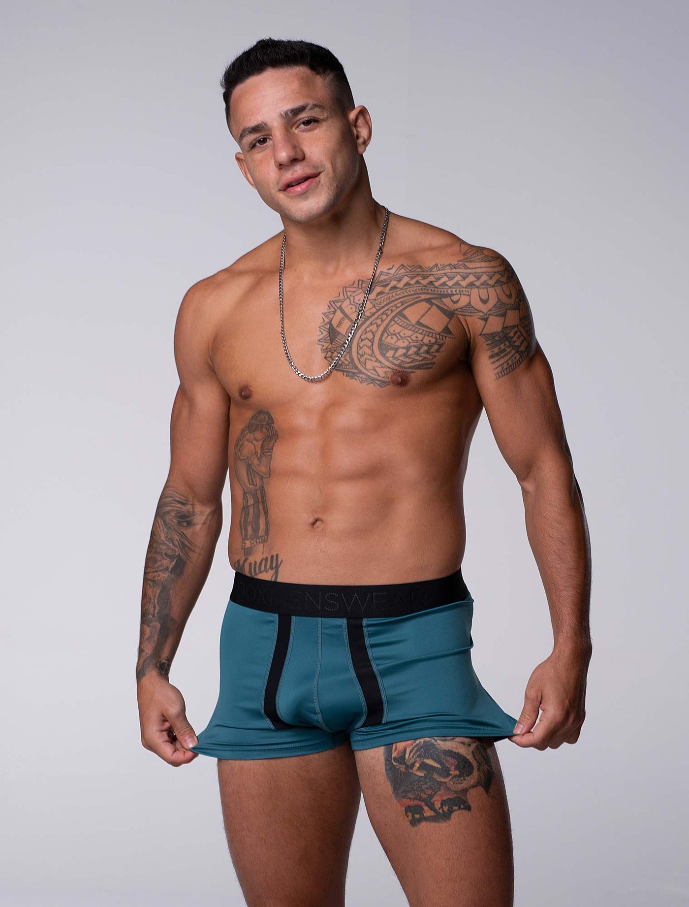 Motion Mesh Boxers - Aqua