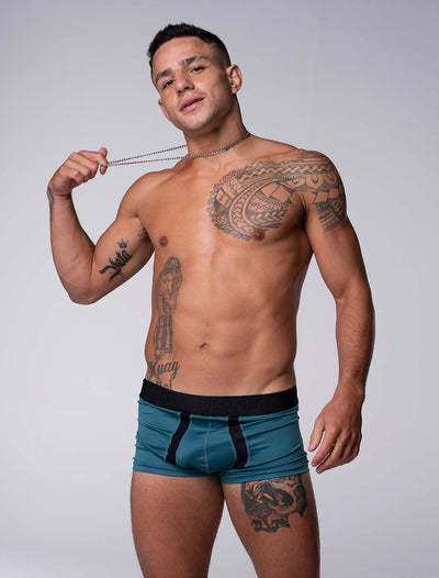 Motion Mesh Boxers - Aqua